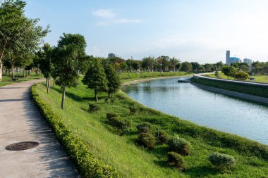 Taichung Central Park 'ta. Xitun Bölgesi, Shuinan Ekonomi ve Ticaret Bölgesi. Taichung Şehri, Tayvan.