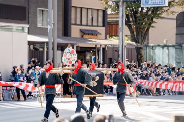 Kyoto, Japonya - 22 Ekim 2023: Jidai Matsuri (Çağlar Festivali), Kyoto 'nun üç büyük festivalinden biri..