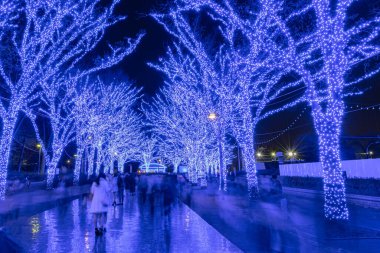 Shibuya Blue Cave kış aydınlatma festivali, güzel görünümü, popüler turistik, tatil için seyahat yerler, Tokyo şehir, Japonya'da ünlü romantik ışık olaylar