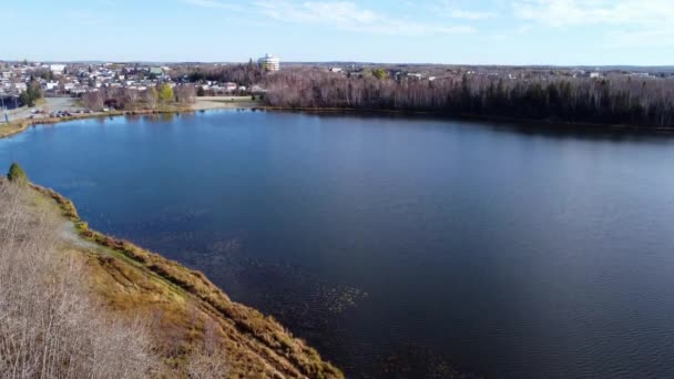 Vue Aérienne Lac Noranda Fin Automne Beau Paysage Rouyn Noranda — Video