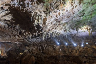 Akiyoshido cave. A solutional cave inside Akiyoshidai Quasi-National Park, Yamaguchi, Japan. clipart