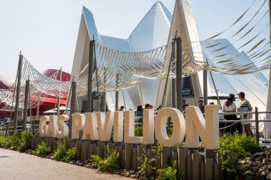 Osaka, Japonya - 30 Nisan 2025 Osaka Kansai Fuarı 'nda heyecan verici deneyimler sunan GAS PAVILION' Obake Wonderland.