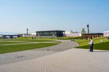 Osaka, Japonya - 30 Nisan 2025: ExPO Arena Matsuri, Expo 2025 Osaka Kansai 'de bir açık hava etkinlik meydanı..