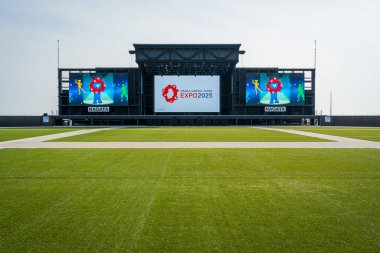 Osaka, Japonya - 30 Nisan 2025: ExPO Arena Matsuri, Expo 2025 Osaka Kansai 'de bir açık hava etkinlik meydanı..