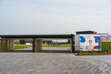 Osaka, Japonya - 30 Nisan 2025: ExPO Arena Matsuri, Expo 2025 Osaka Kansai 'de bir açık hava etkinlik meydanı..