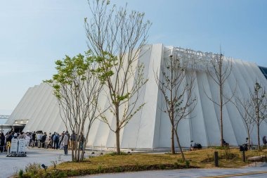 Osaka, Japonya - 30 Nisan 2025: Geleceğin Şehri sergi alanı Toplum 5.0 kavramlarını keşfediyor Expo 2025 Osaka Kansai.