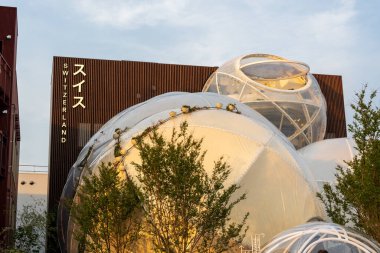 Osaka, Japonya - 30 Nisan 2025: İsviçre Pavyonu 'Heidi' den Yüksek Teknolojiye 'temalı İsviçre yenilikleri sergiliyor.