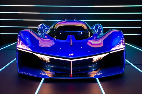 2022年10月17日 フランス パリモーターショーで発表されたアルパイン アルペンロー水素エンジン搭載スポーツカー — ストック写真