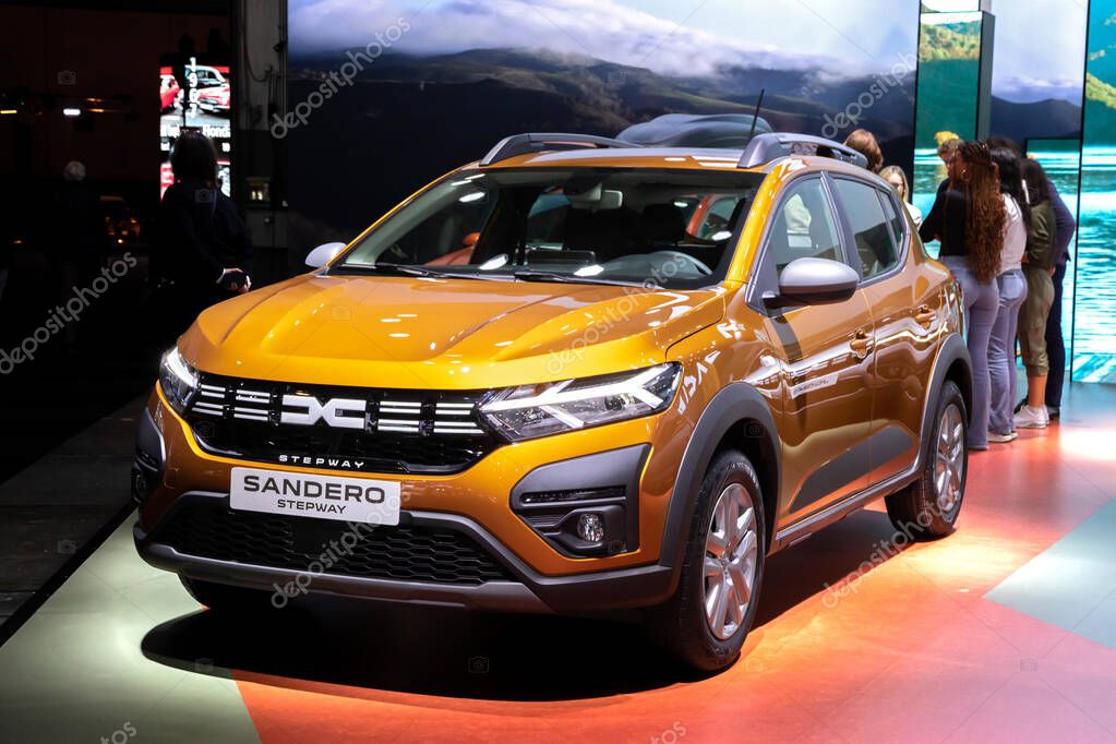 Dacia Sandero Stepway car at the Brussels Autosalon European Motor Show. Brussels, Belgium