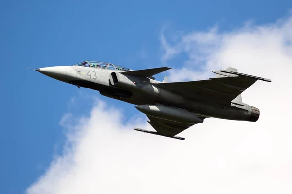 Ungerska Flygvapnet Saab Gripen Jas Stridsflygplan Flygning Jagel Airbase Tyskland — Stockfoto