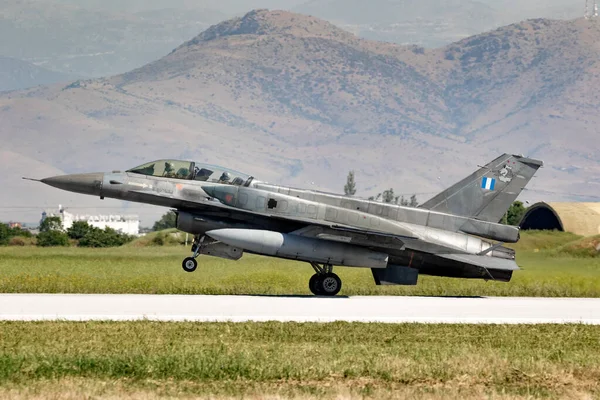 Hellenic Air Force Fighter Jet 337 Mira Arriving Larissa Airbase — Stock Photo, Image