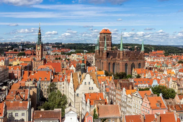 Vista Sobre Centro Histórico Cidade Gdansk Polônia — Fotografia de Stock