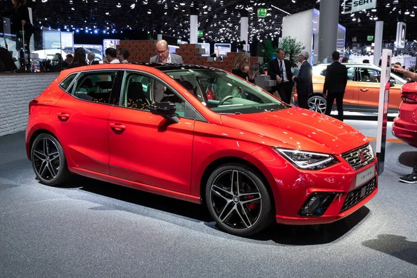 Seat Ibiza FR car showcased at the Brussels Expo Autosalon motor