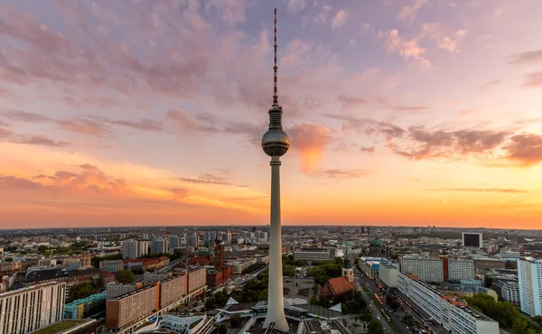 Вид Берлин Телебашней Закате Берлин Германия — стоковое фото