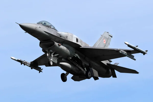 Polska Flygvapnet Jaktplan Väg Mot Leeuwardens Flygbas Leeuwarden Nederländerna April — Stockfoto