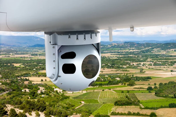 Nsansız Hava Gözlem Uçağı Altındaki Kamera Sensör Bölmeleri — Stok fotoğraf