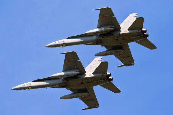 Aviones Combate Hornet Fuerza Aérea Española Vuelo Países Bajos Abril —  Fotos de Stock