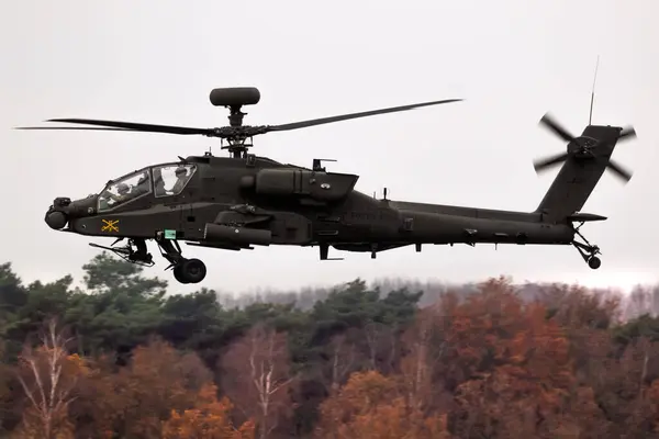 Army Boeing 64E Apache Guardian Helikopter Szturmowy Longbow Kawalerii Fort Obrazy Stockowe bez tantiem
