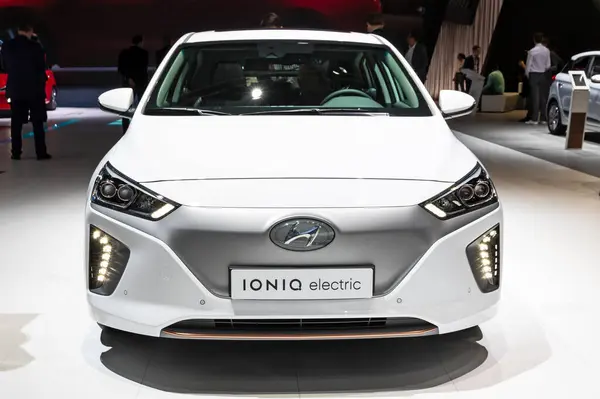 Hyundai Ioniq Elektromos Autó Genfi Nemzetközi Autószalonon Svájc Március 2016 Jogdíjmentes Stock Fotók