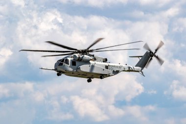 Sikorsky CH-53K King Stallion heavy-lift helicopter of the US Marines at the Berlin ILA. Germany - April 27, 2018 clipart