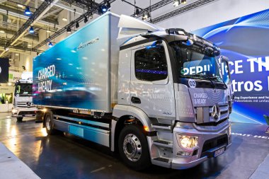 Mercedes Benz eActros 300 Tractor electric truck at the Hannover IAA Transportation Motor Show. Germany - September 20, 2022 clipart