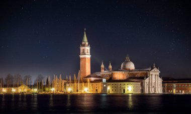 San Giorgio island in Venice at night. Venice Italy clipart