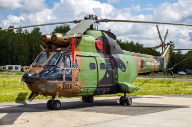 French Army Aerospatiale SA330B Puma helicopter. Beauvechain, Belgium - May 20, 2015 clipart