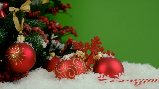 Noel Ağacının Arka Planında Noel Dekoru Seçici Odaklanma Tatil — Stok video