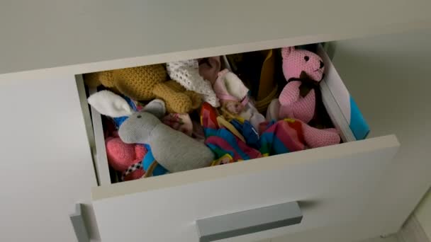 Shukhlyada Chest Drawers Childrens Things Selective Focus Home — Stock Video