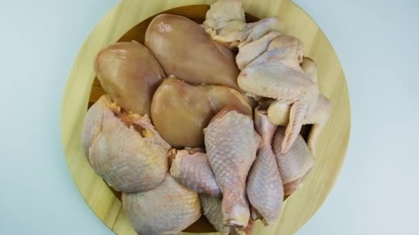 Chicken Meat Light Background Selective Focus Food — Stock Video