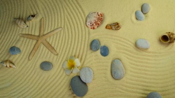 砂のスパのコンセプトを背景に 選択的集中 — ストック動画