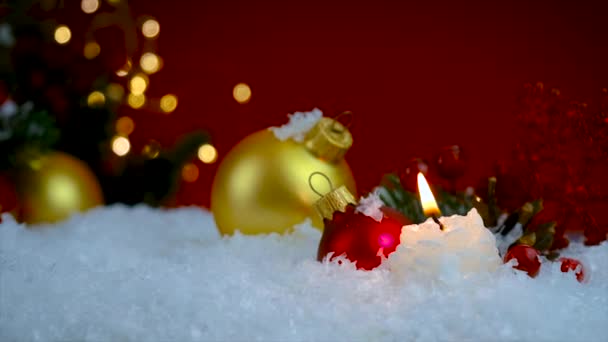 Noel Ağacının Arka Planında Noel Dekoru Seçici Odaklanma Tatil — Stok video