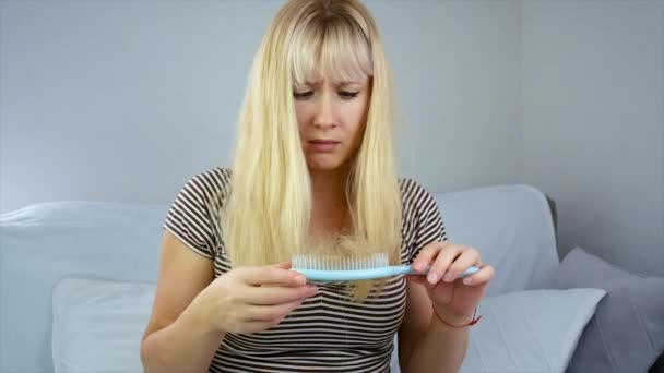 Випадання Волосся Жінки Вибірковий Фокус Люди — стокове відео
