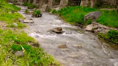 Akan su taşları. Seçici odaklanma. Doğa.