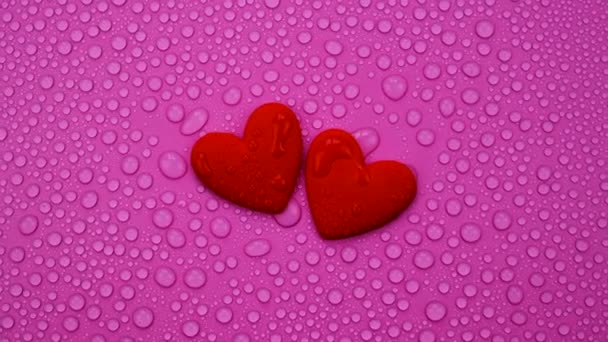 Wet Heart Valentine Holiday Selective Focus Love — Vídeos de Stock