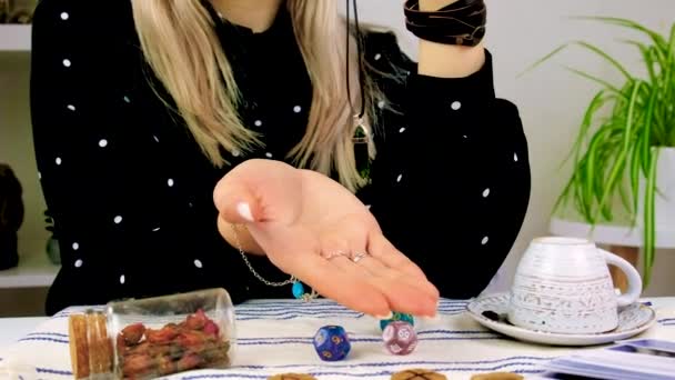 Woman Fortune Teller Fortune Telling Pendulum Selective Focus People — Wideo stockowe