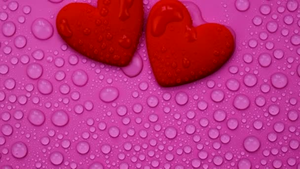 Wet Heart Valentine Holiday Selective Focus Love — Stockvideo