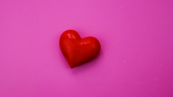 Wet Heart Valentine Holiday Selective Focus Love — Stockvideo
