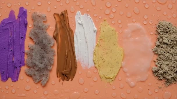 化粧品の異なる臭い 選択的フォーカス — ストック動画