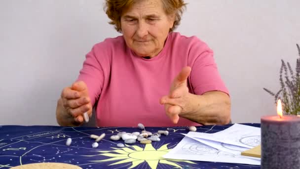 Woman Astrologer Draws Natal Chart Selective Focus People — Wideo stockowe