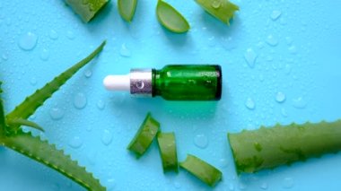 Aloe vera özlü yağ ve kozmetik ürünleri. Seçici odaklanma. Doğa.