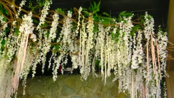 Decorative Hanging Flowers Selective Focus Nature — Stock Video