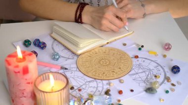 Astroloji ve numeroloji aksesuarları. Seçici odaklanma. insanlar.