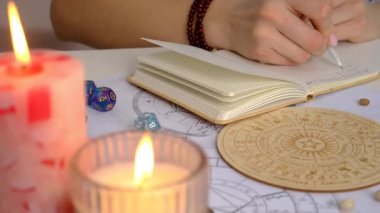 Astroloji ve numeroloji aksesuarları. Seçici odaklanma. insanlar.