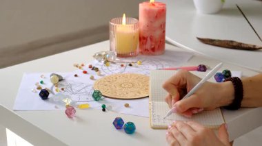 Astroloji ve numeroloji aksesuarları. Seçici odaklanma. insanlar.