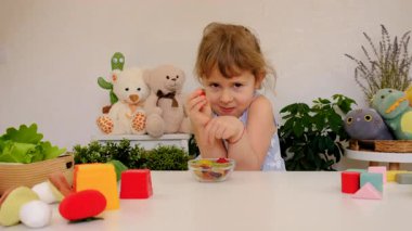 Reçelli çocuk. Seçici odaklanma. çocuk.