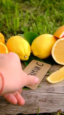 C vitamini ve narenciye. Seçici odaklanma. yiyecek.