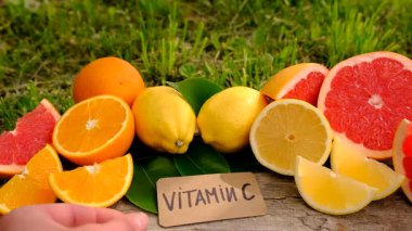 C vitamini ve narenciye. Seçici odaklanma. yiyecek.