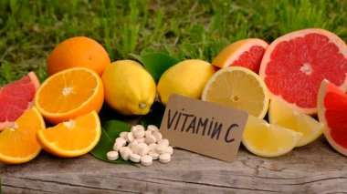 C vitamini ve narenciye. Seçici odaklanma. yiyecek.