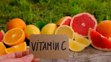 C vitamini ve narenciye. Seçici odaklanma. yiyecek.